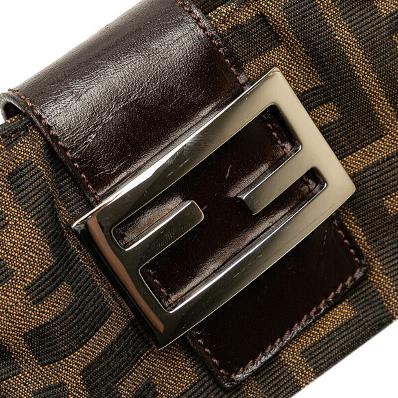 Fendi Zucca Croissant Handbag Brown Canvas Leather - Picture 5 of 8